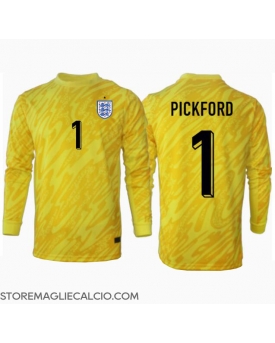 Inghilterra Jordan Pickford #1 Portiere Maglia Gara Trasferta Repliche Europei 2024 Maniche Lunghe